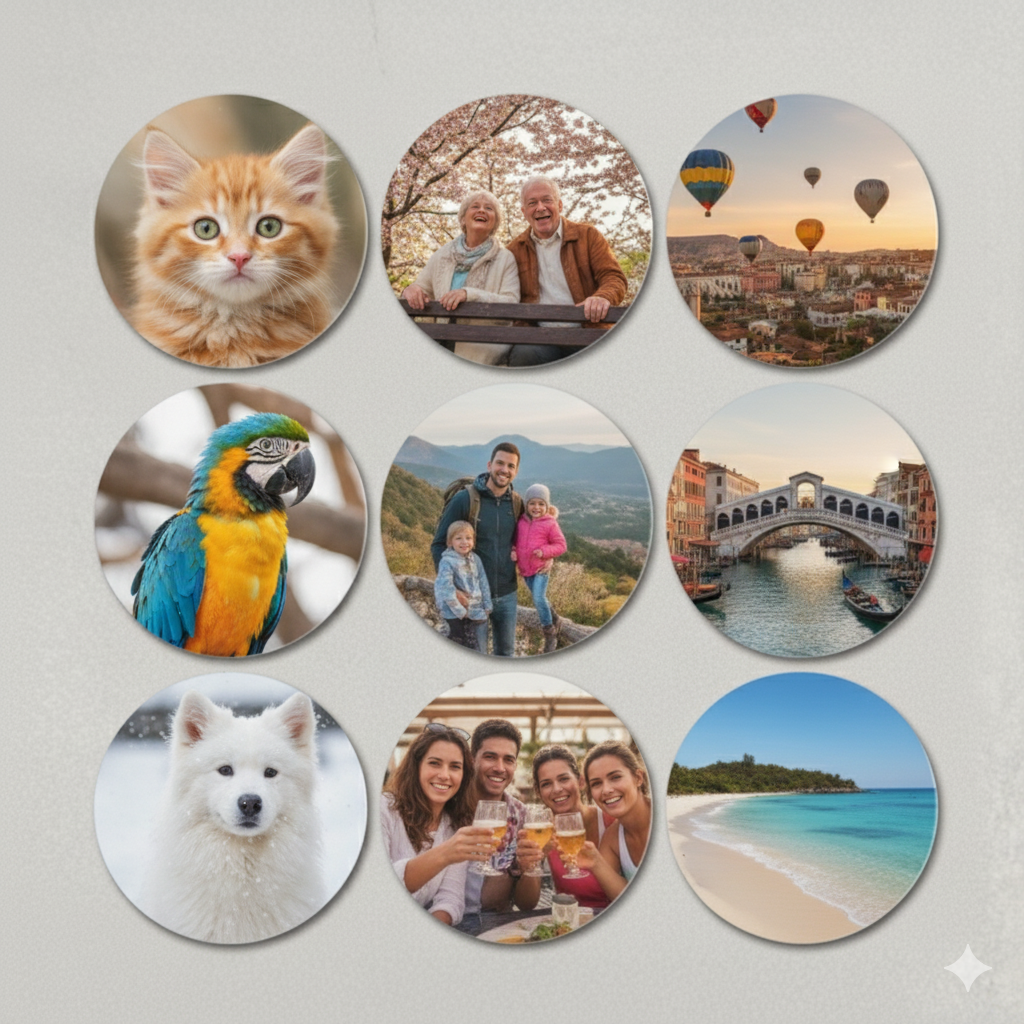 Round Photo Magnets